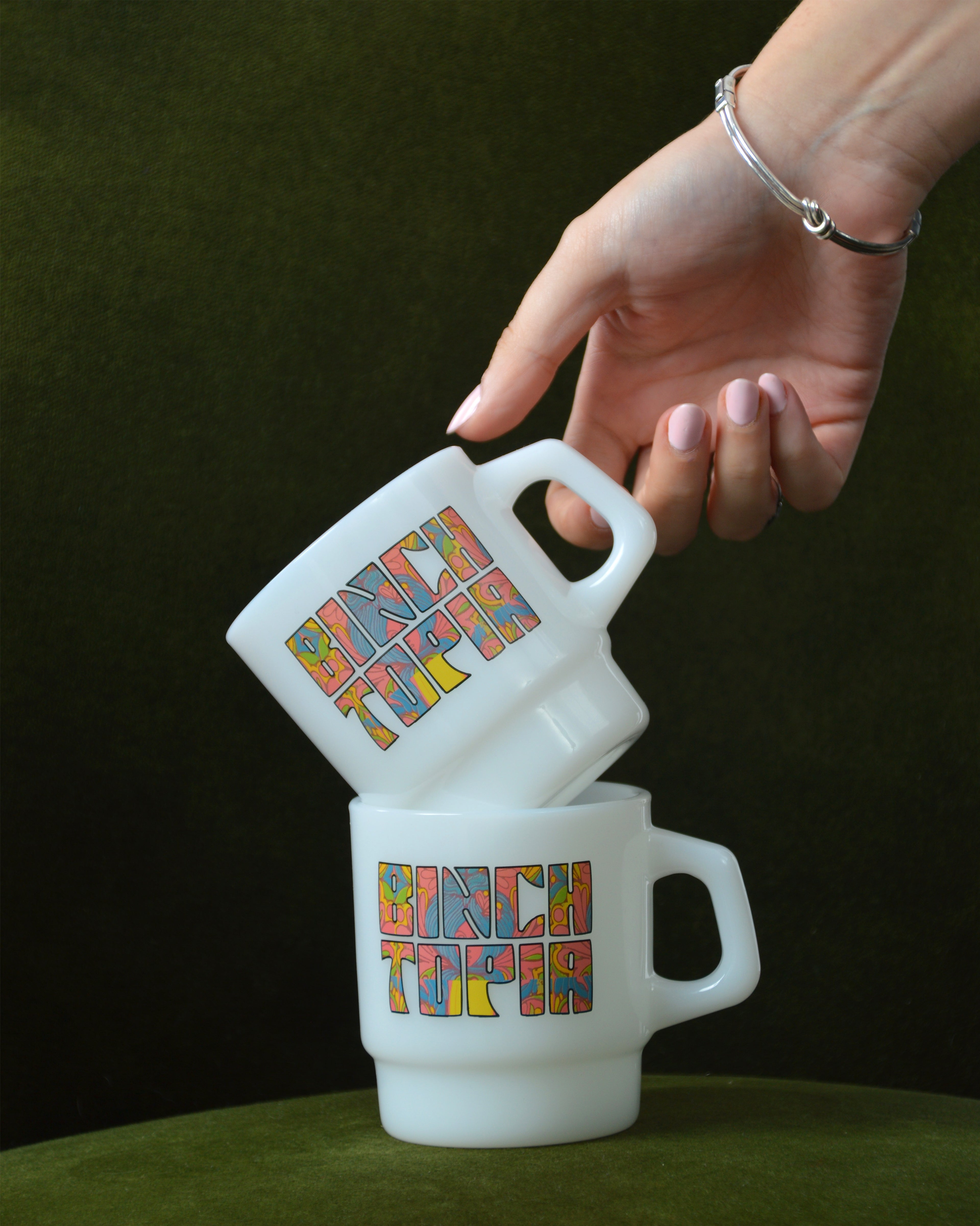 Binchtopia Milk Glass Mug