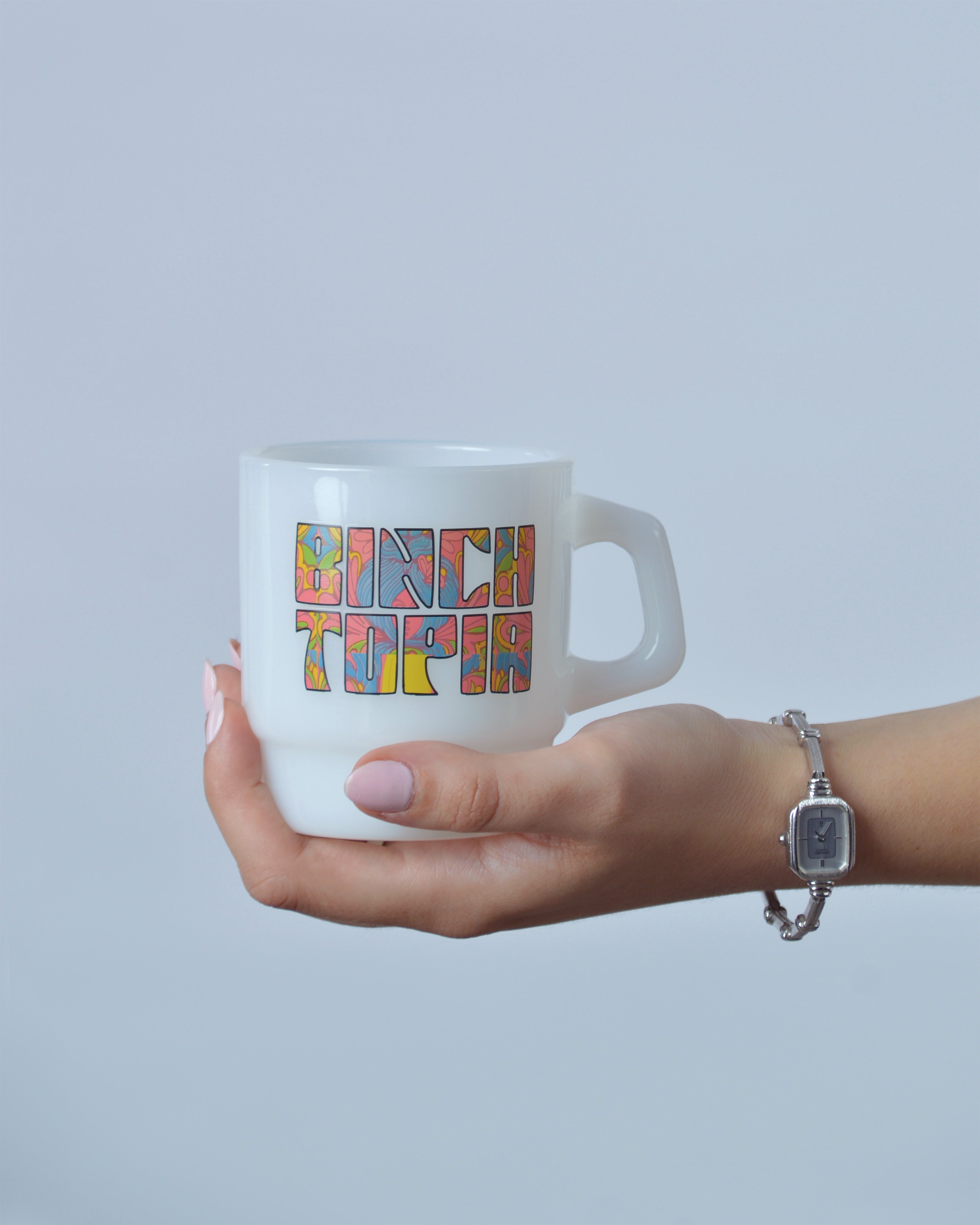Binchtopia Milk Glass Mug